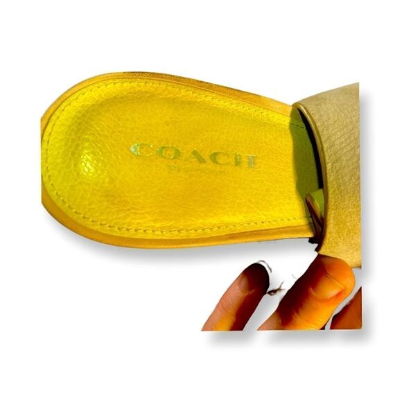 Coach- Suede Beige heeled sandals - Picture 2 of 8